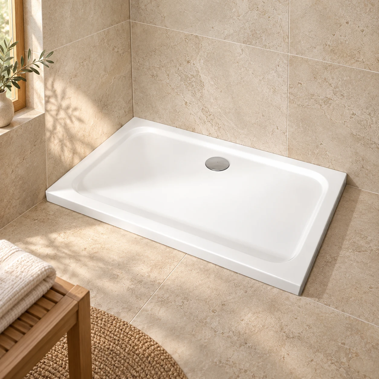 Gulietta Slim White Shower Tray