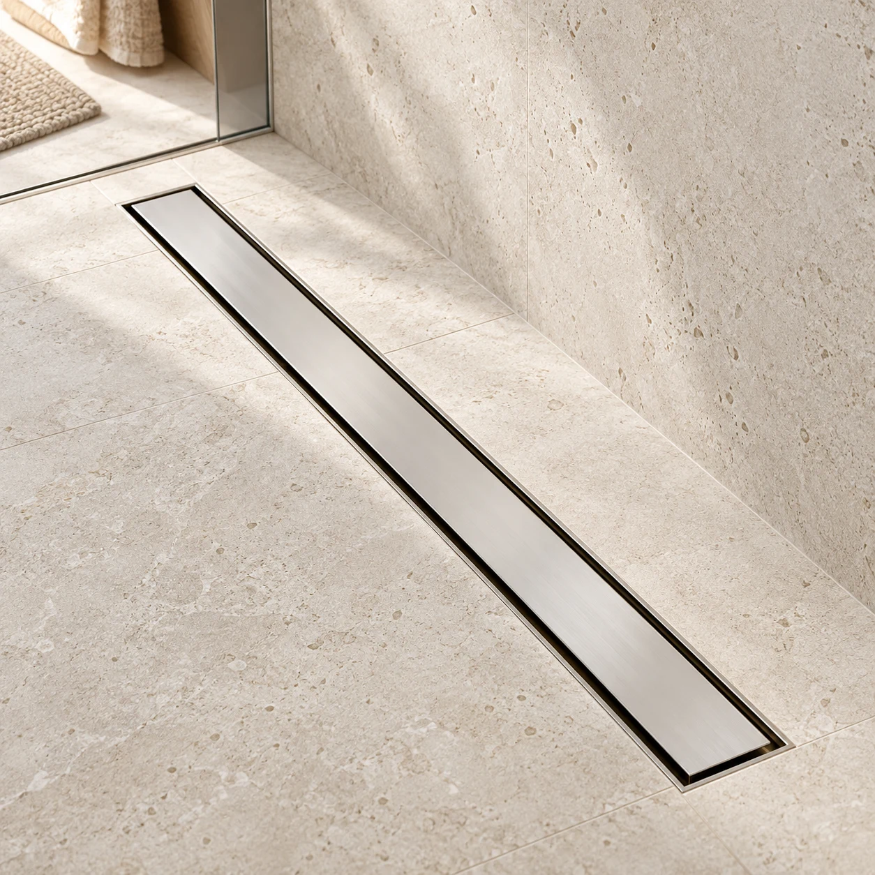 Brushed Chrome Linear Shower Drain