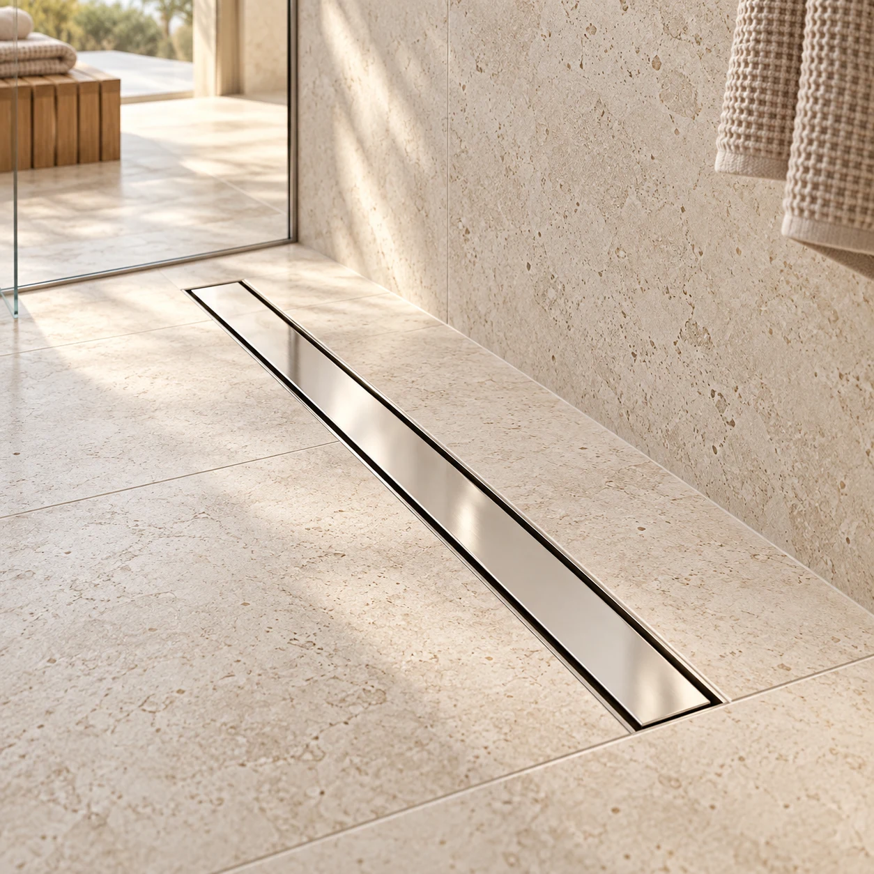Chrome Slim Linear Shower Drain