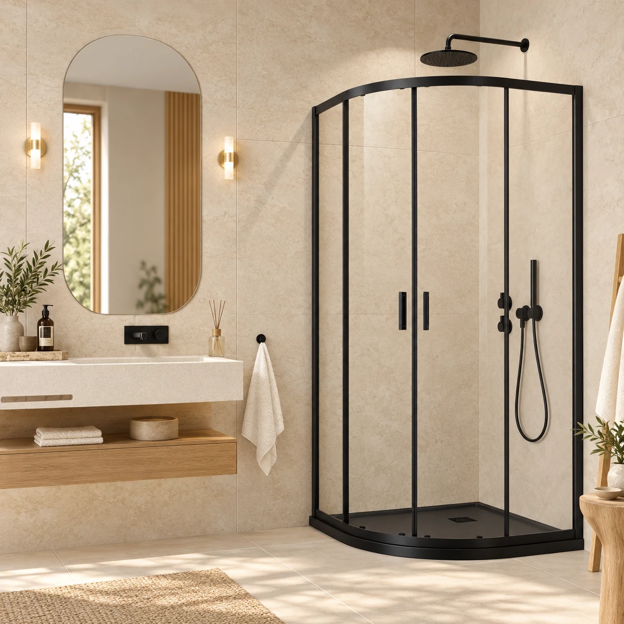 Black Quadrant Shower Enclosure