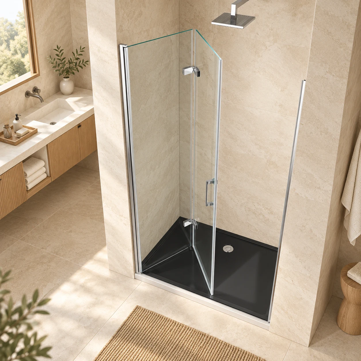 Gulietta Chrome Aero Bi Fold Shower Door