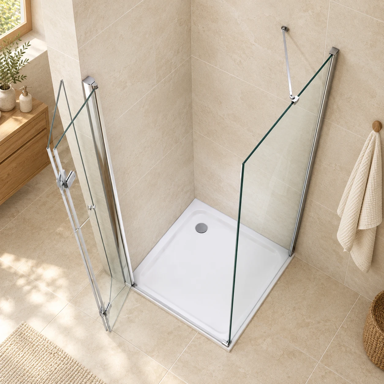 Aero Chrome Bi Fold Shower Enclosure