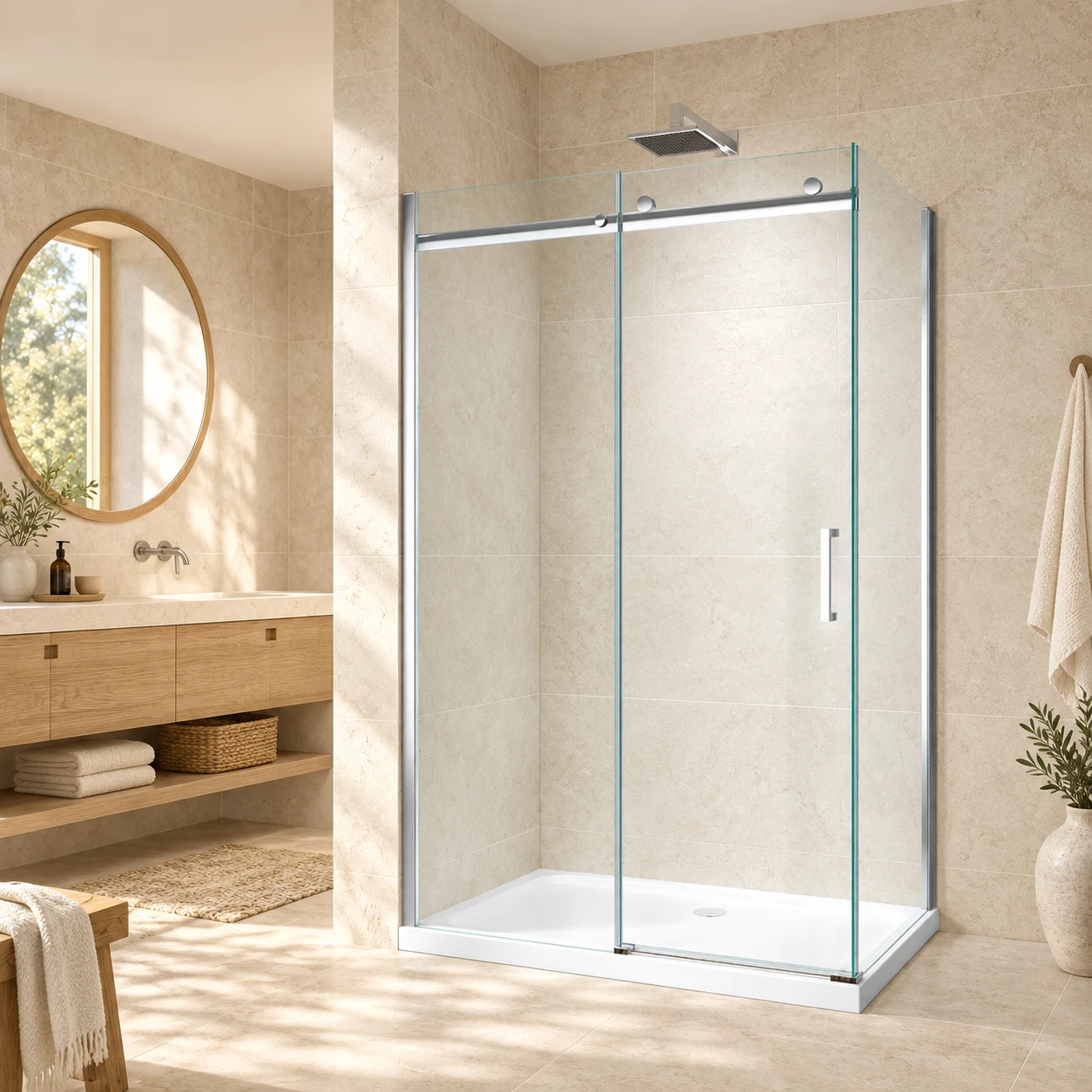 Gulietta Accent Chrome Sliding Shower Enclosure
