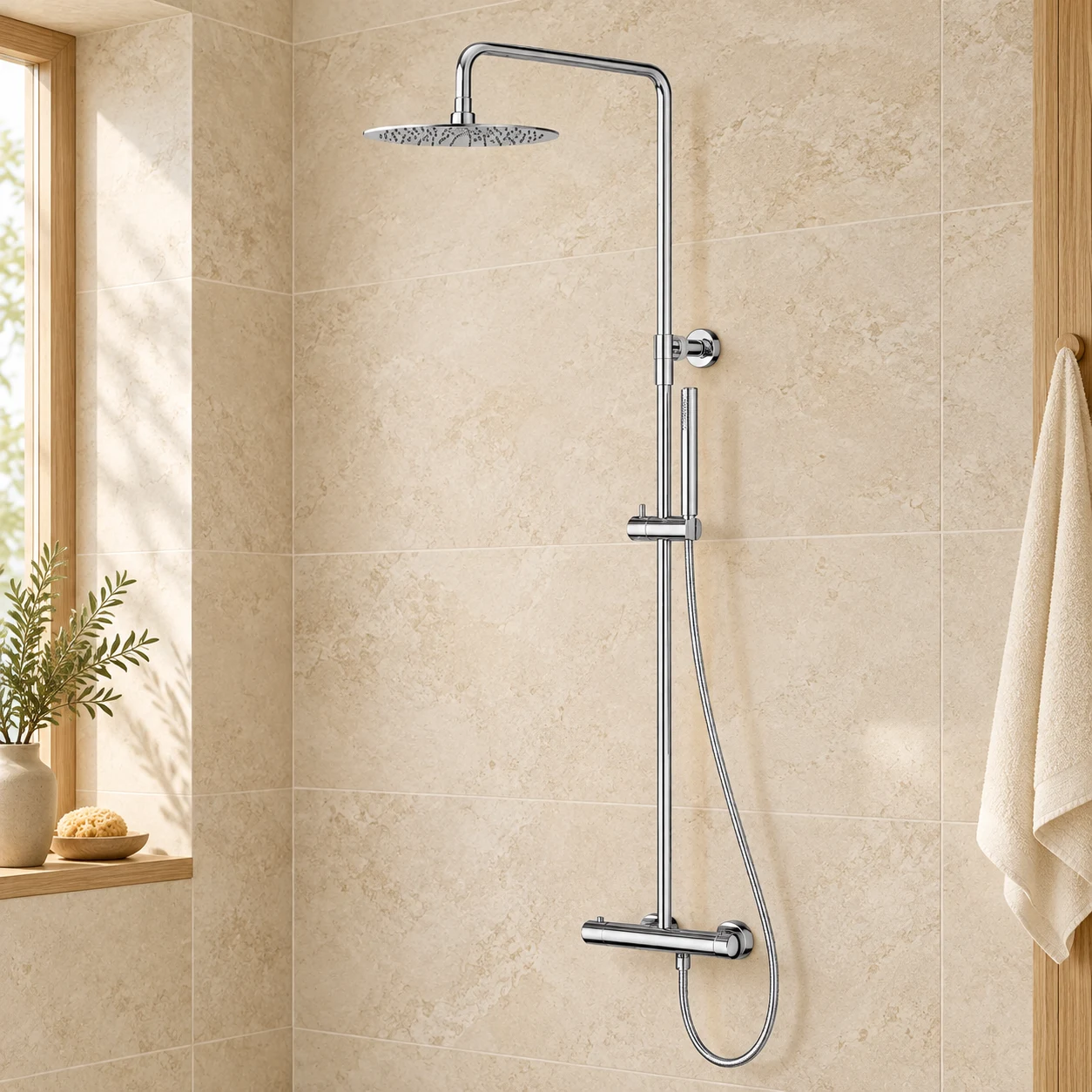 Orion Thermostatic Shower Set with Rain Shower