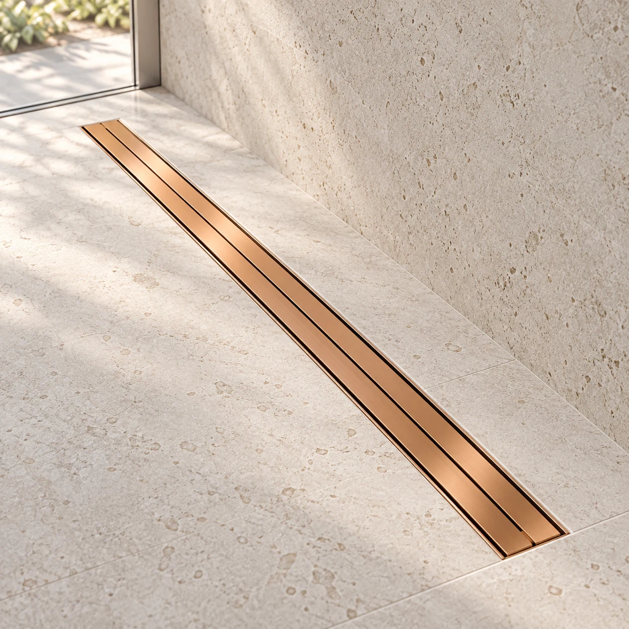 Gulietta Slim Low Rimless Linear Shower Drain – DUO Gloss & Brushed Cover